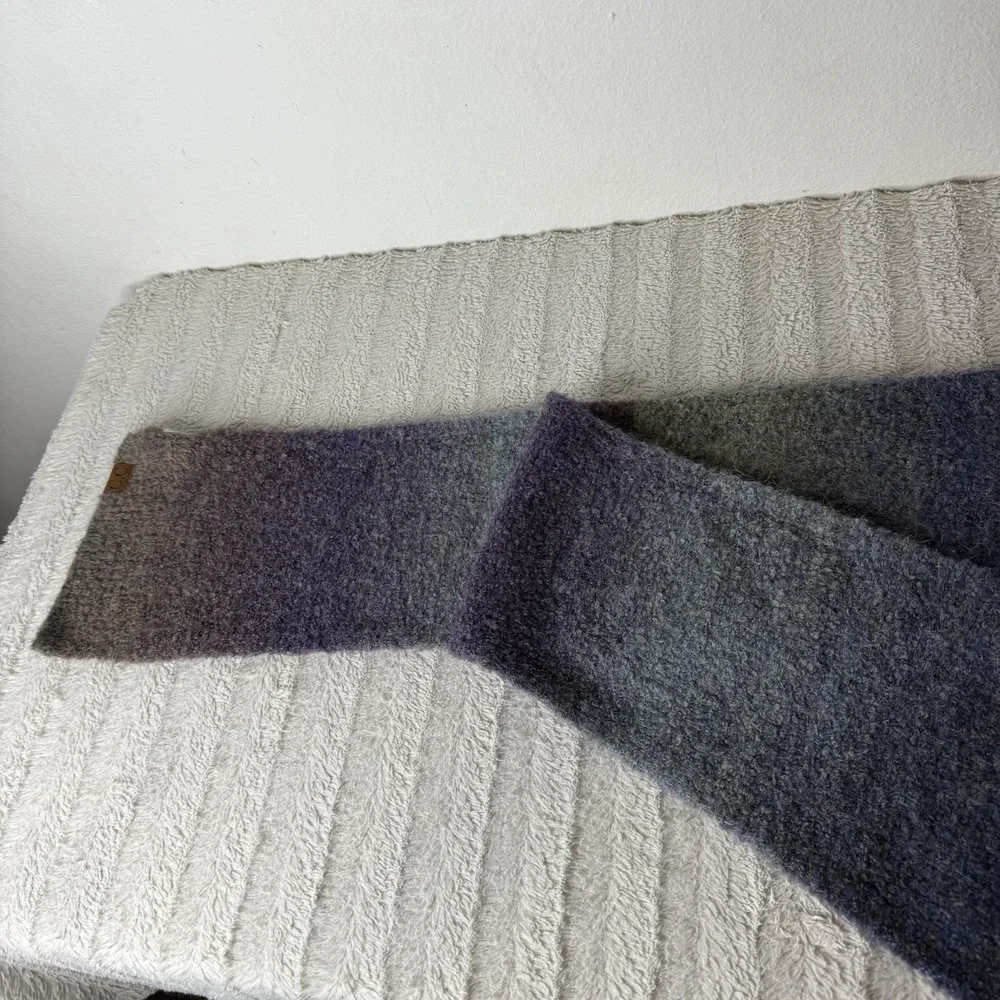 New CC Brand Polyester Wool Blend Ombré‎ Blue Purple Brown Scarf Winter Gift